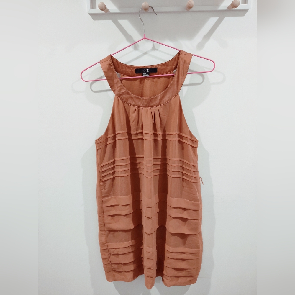 Forever 21 Elegant Tan Sleeveless Dress